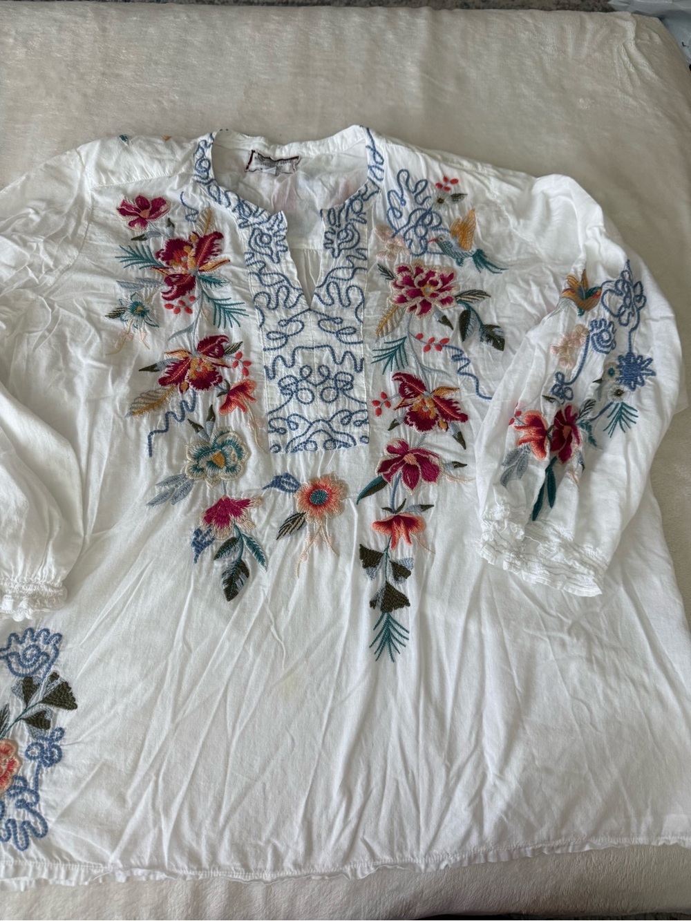 Johnny Was Micro Easy Blouse Size Large D87